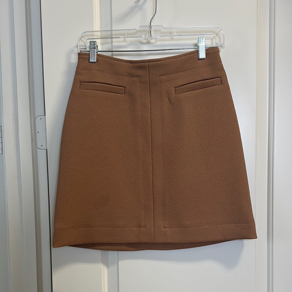 H&M Brown Mini Skirt with Pocket Detail